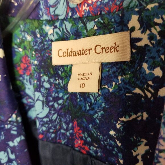 Coldwater Creek Women's Jacket Blazer Size 10 Boho Floral Artsy - Picture 5 of 9